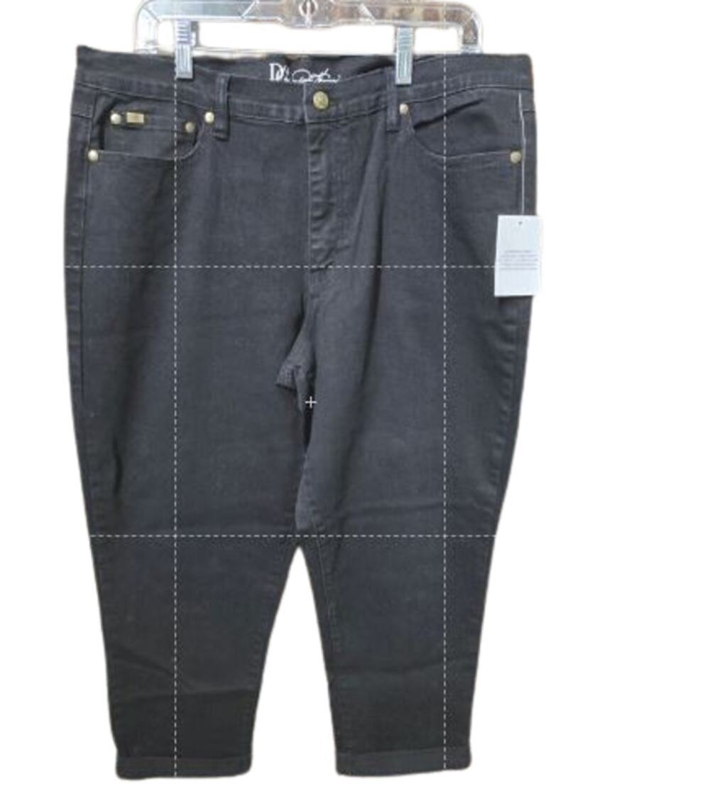 DG2 Diane Gilman Jeans Womens 16 Black Stretch Denim NWT